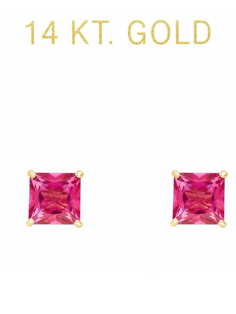 Genuine 1.60 Cts Pink Sapphire Stud Earrings 14k Gold